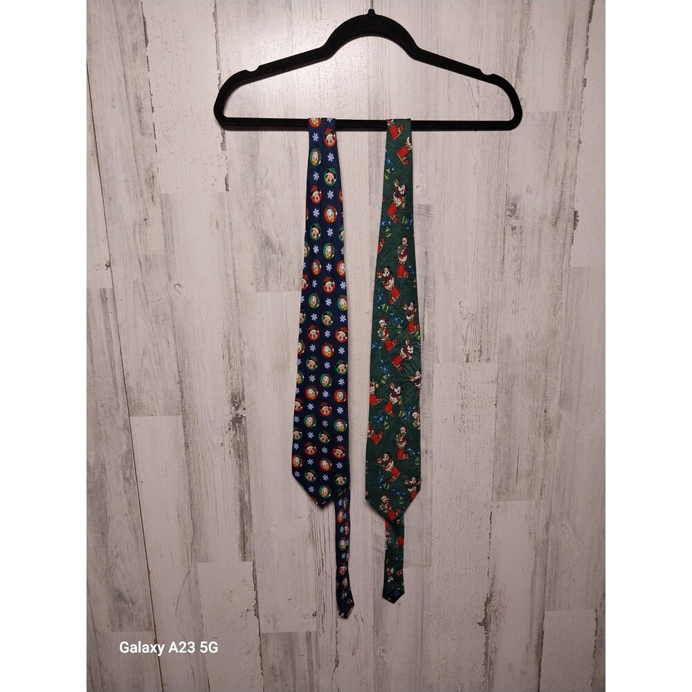 Lot Of 2 Disney Christmas Ties